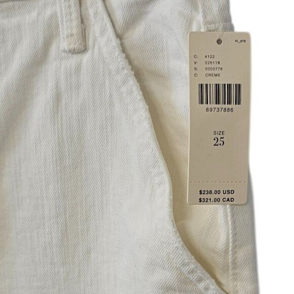 MOTHER The Stud Finder Sneak High-Rise Wide-Leg Jeans, Carpenter, White, 25, NWT - Picture 12 of 14